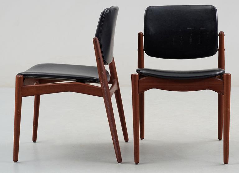 STOLAR, 4 st, teak, Ørum Møbelfabrik, Danmark, brännstmpl, 1950/1960-tal.