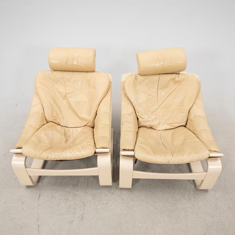 Åke Fribyter, a pair of 'Kroken' armchairs  Nelo, Knislinge, second half of the 20th Century.