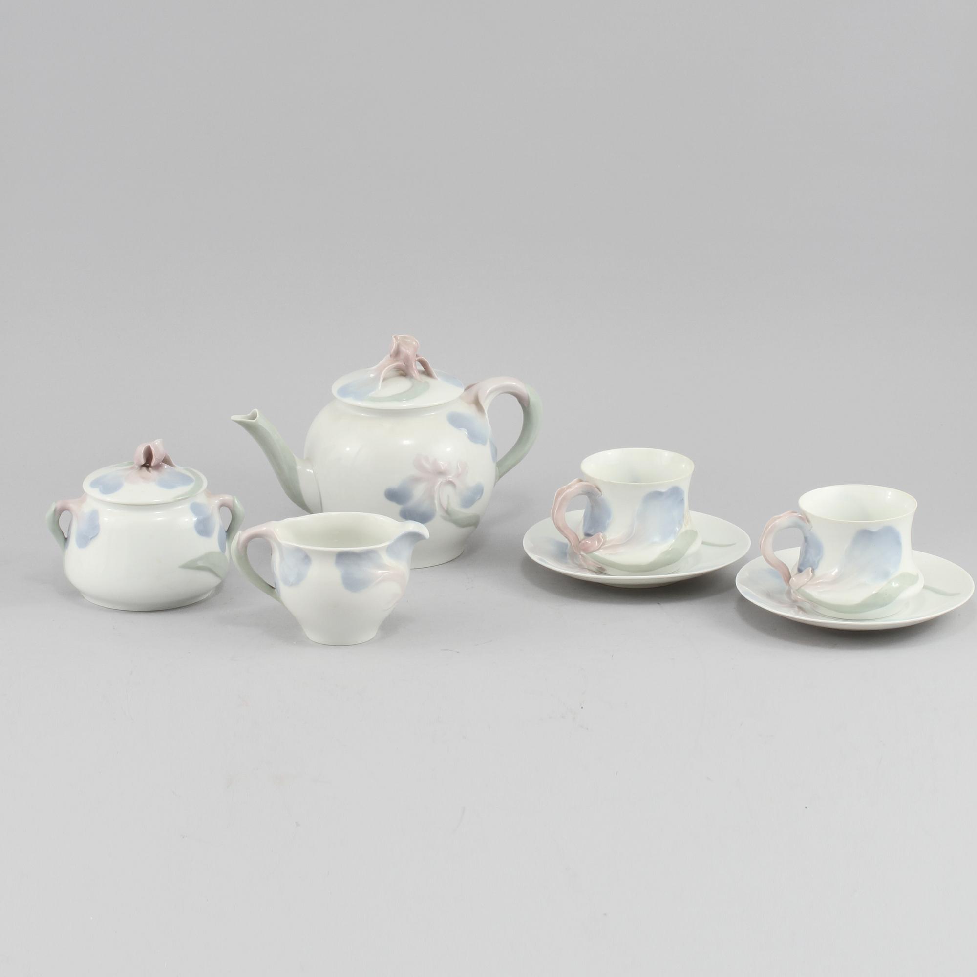 SERVISPORSLIN, 5 delar, "Iris", Alf Wallander, Rörstrand, jugend.