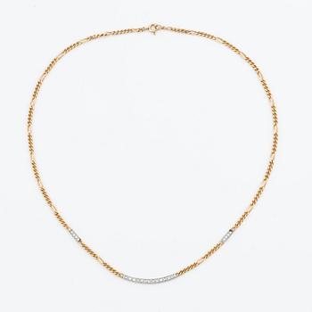 Collier, 18K guld med åttkantslipade diamanter.