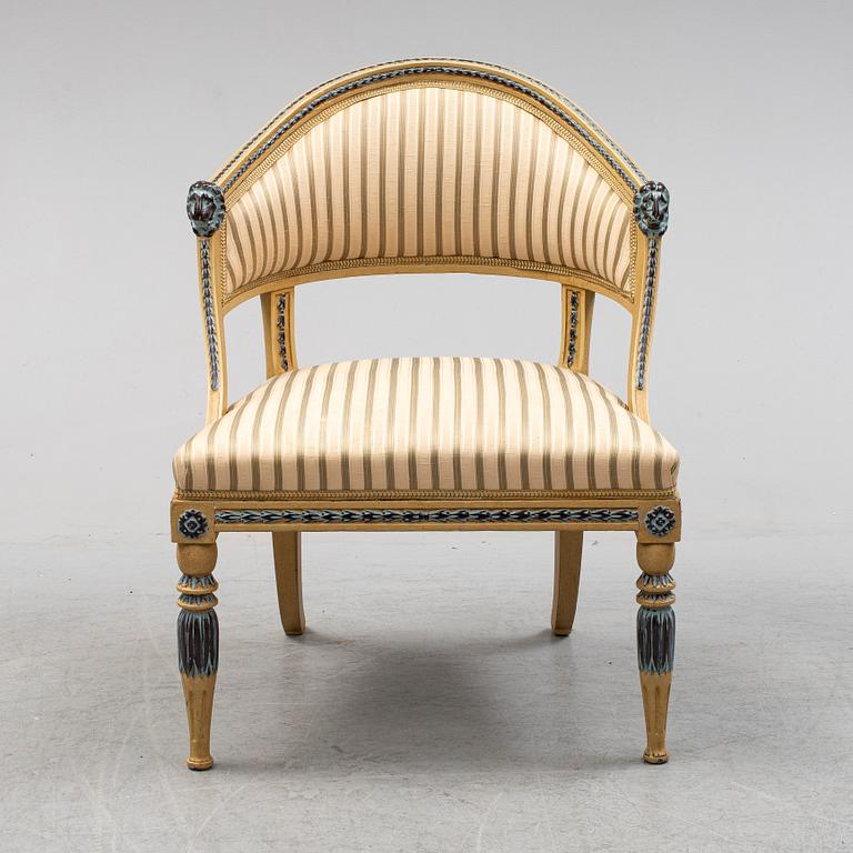 A late gustavian armchair, early 19th century.