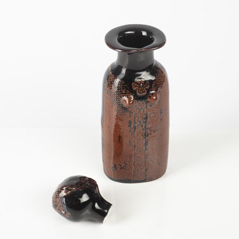 Stig Lindberg, a stoneware bottle with stopper, Gustavsbergs Studio, Sweden.