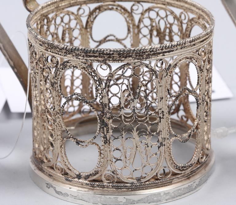 TEGLASHÅLLARE, 4 st. Försilvrade.