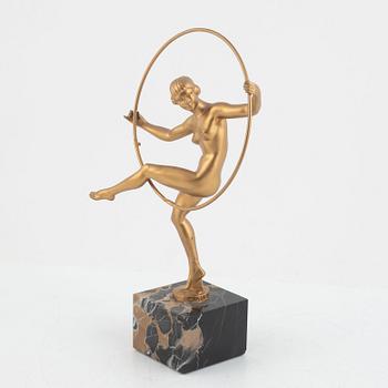 Max Le Verrier, efter, "Briand", figurin, art deco stil, idrottande kvinna, Frankrike, 1900-tal.