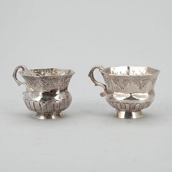 TSCHARKOR, 2 st, silver, Moskva Ryssland 1777, 1790. Vikt tot. 67,6 g.