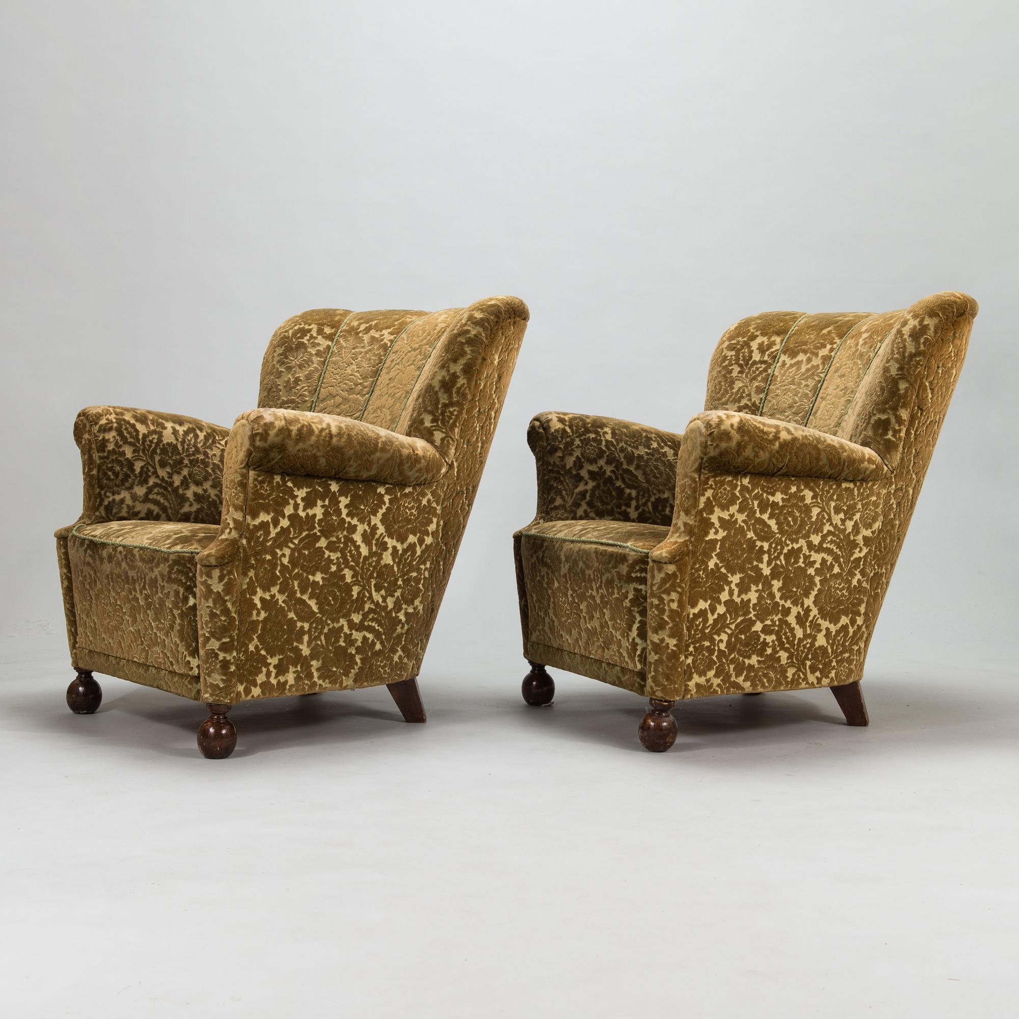 Fåtöljer, ett par, 1900-talets mitt.