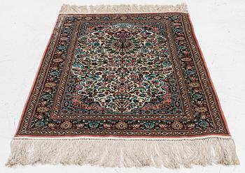 Rug, Hereke design, silk, 122 x 79 cm.