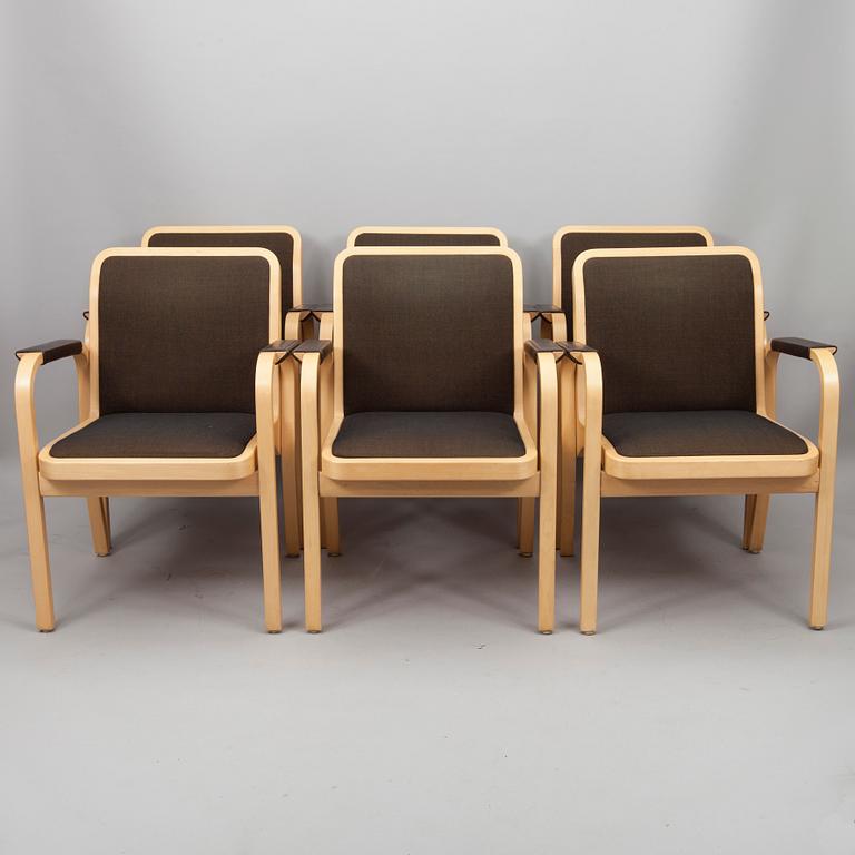 KARMSTOLAR, 6 st, E45, Alvar Aalto, Artek 1900-talets slut.