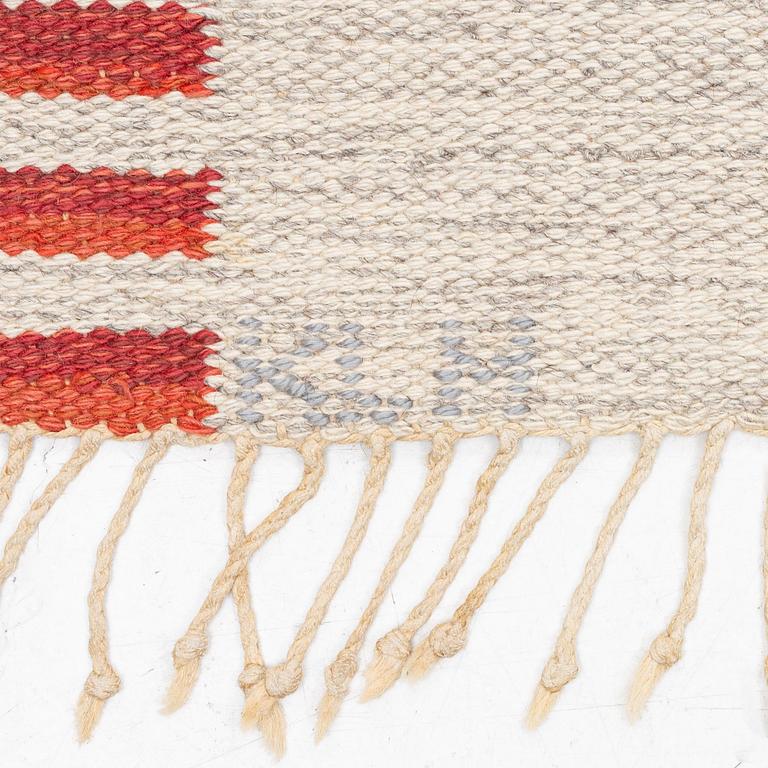 Kerstin Bergman Mauritzson, a flat weave carpet, c. 295 x 204 cm, signed KLH KB.