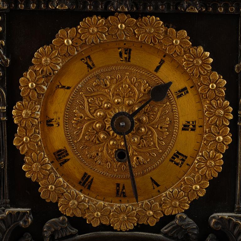 A Neo-Gothic mantel clock, late 19th Century.