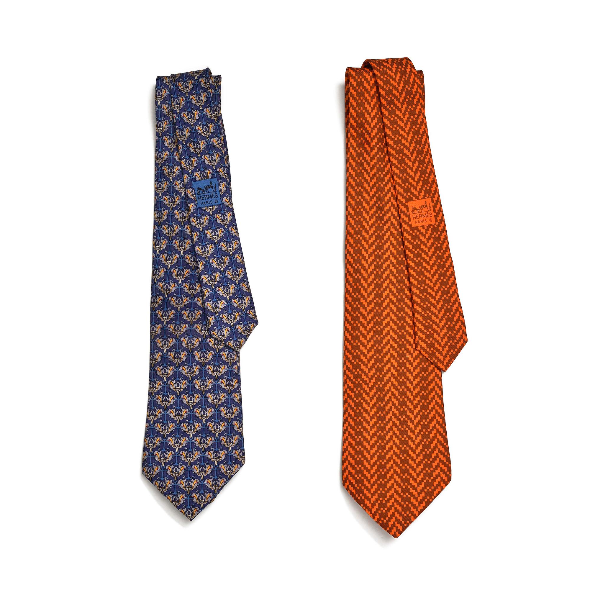 Hermès, ties, 2 pcs.