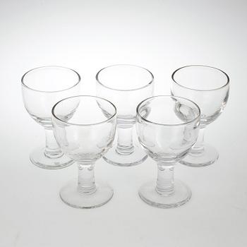 GLAS, 5 st, "Ruben", Signe Persson Melin, Boda glasbruk, formgivna 1967.