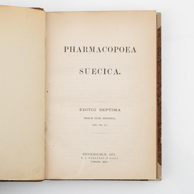 Four Swedish pharmacopoeiae of the 19th century.