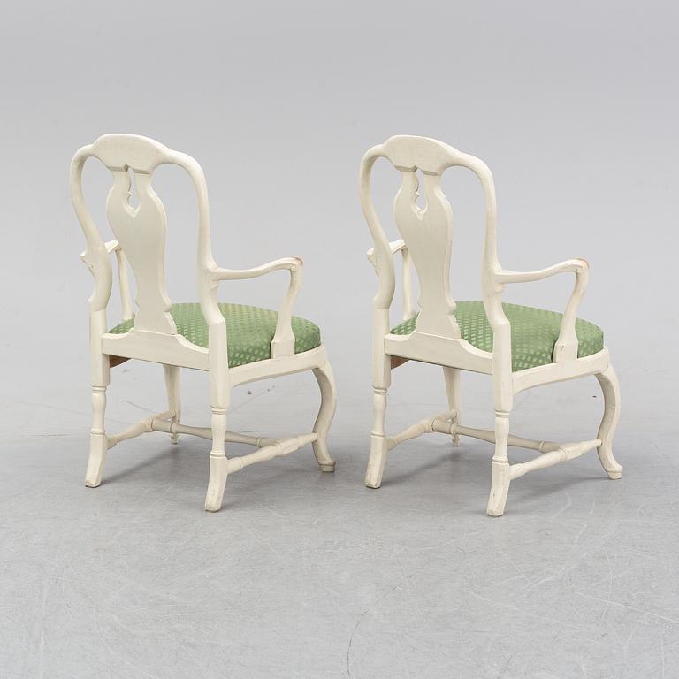 A pair of rococo armchairs, mid 18th Century.