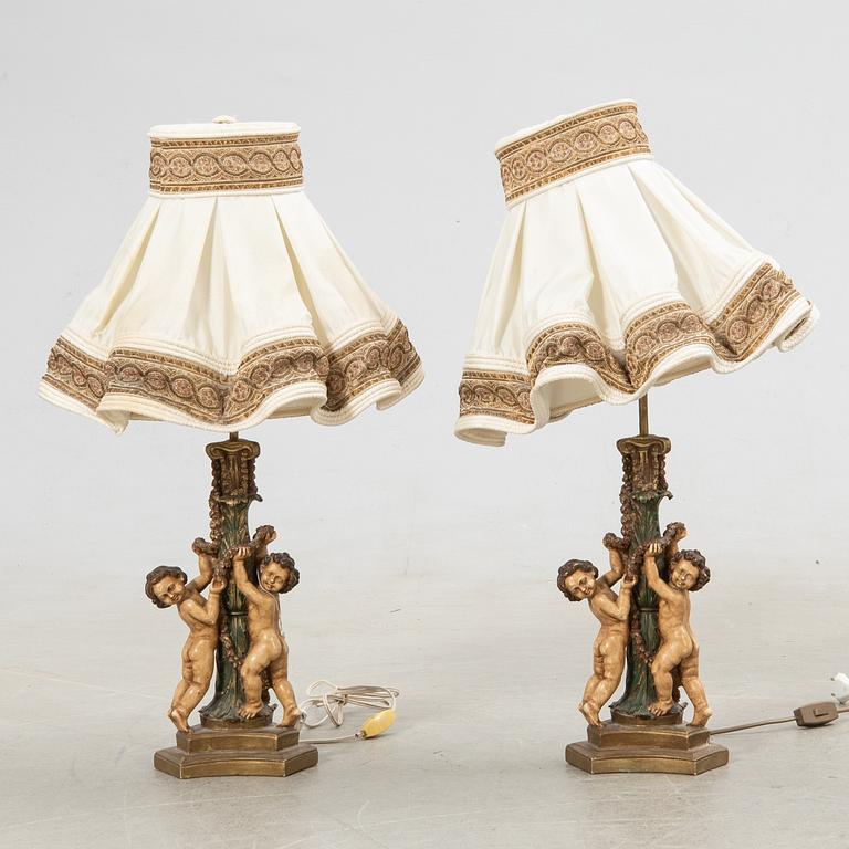 Table lamps, a pair, Baroque style, 20th century.