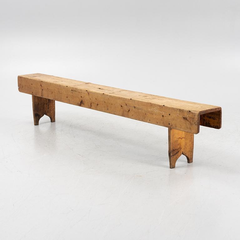 A pinewood bench 18th Century.