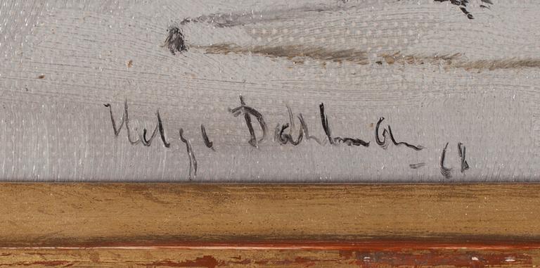 HELGE DAHLMAN, olja på duk, uppfodrad på skiva, signerad och daterad -68.