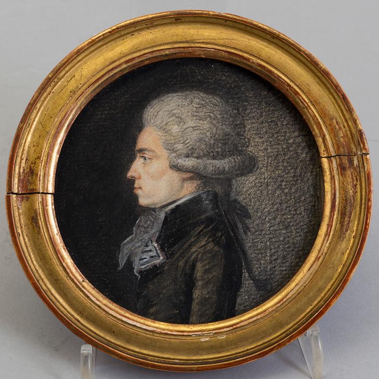 JOSEPH VALLIÈRE, miniature. D:9 cm, verso signature and dated 1790.