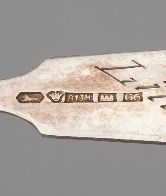 BESTICK, 13 st, silver, diverse finska stämplar, 1900-tal. Vikt tot. 383 g.