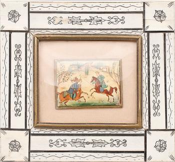 OKÄND KONSTNÄR, 3 st, gouacher troligtvis på ben, Indien/Persien, 18/1900-tal.