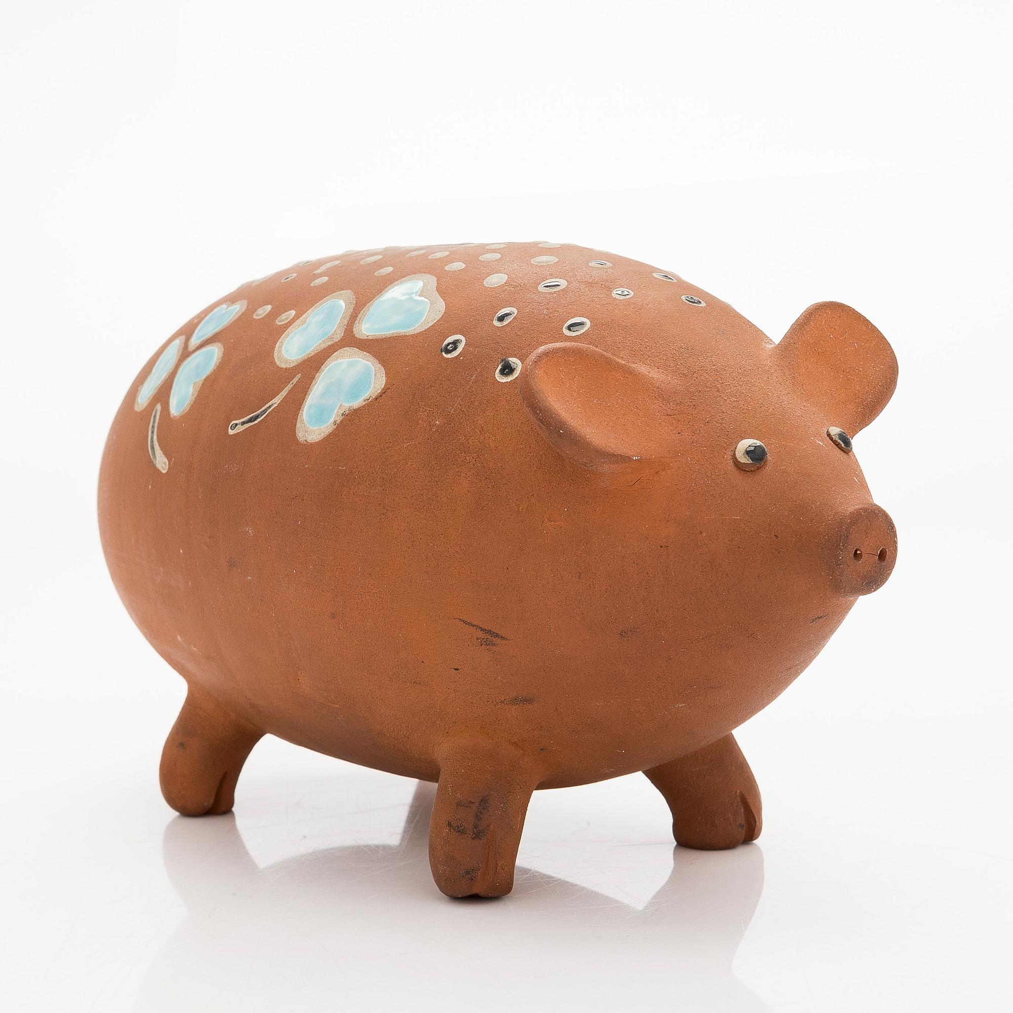 Marita Lybeck, a red clay sculpture / piggy bank, unsigned.