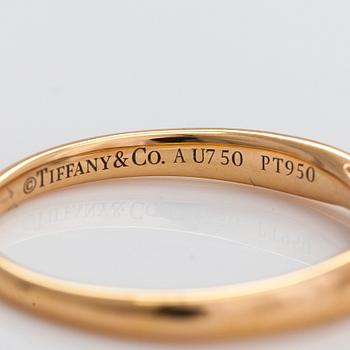 Tiffany & Co, sormus, platinaa ja 18K ruusukultaa, briljanttihiottu timantti n. 0.17 ct.