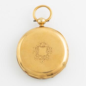 Pocket watch, 18K gold, 44,5 mm.