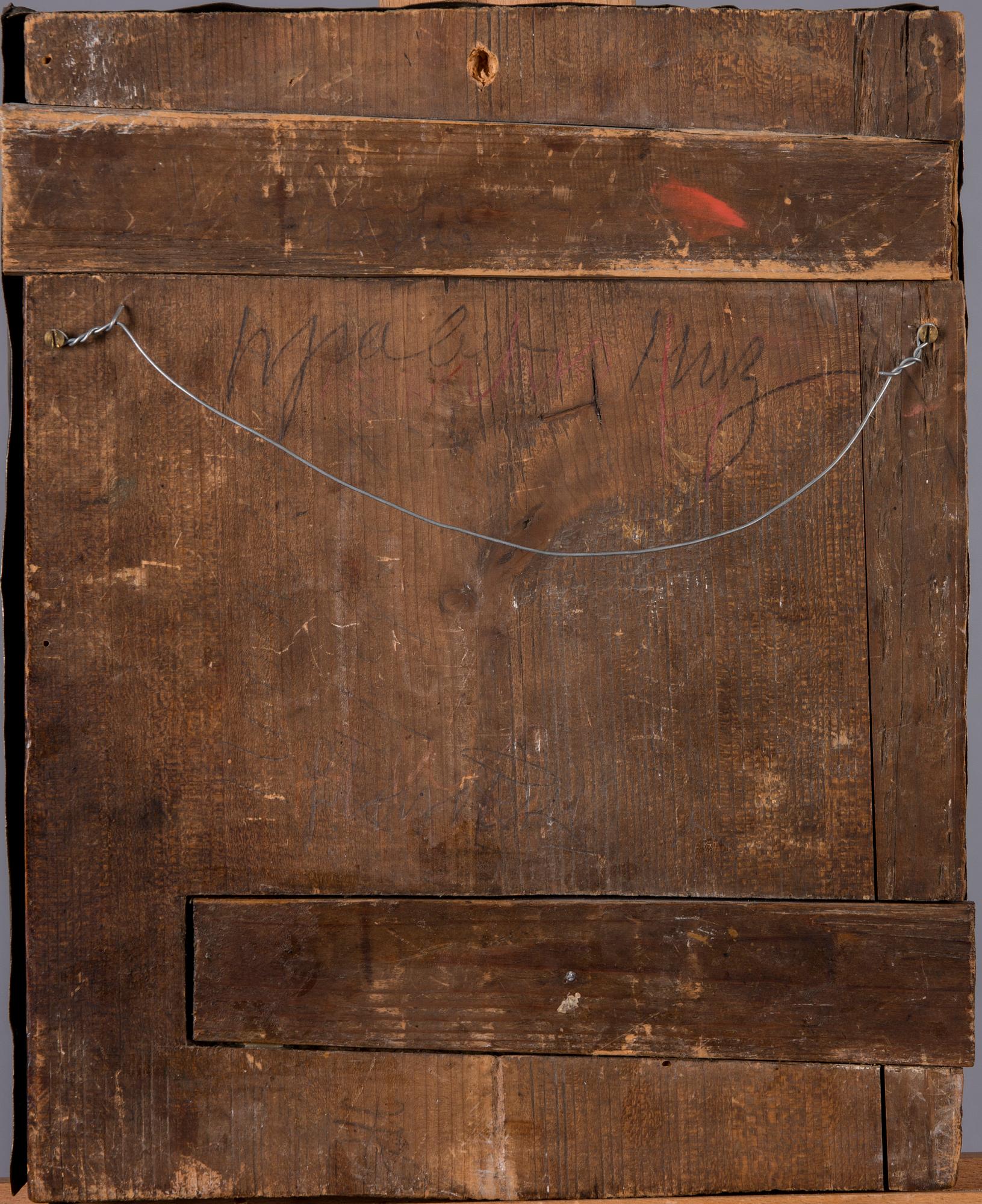 IKON, tempera på pannå RISA, försilvrad mässing, Ryssland 1700-1800-tal.