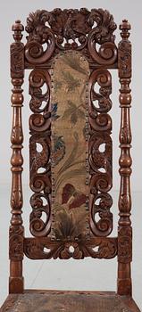 STOLAR, ett par, barock stil, 1800-talets slut.