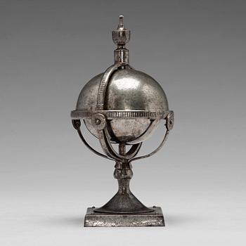 242. A Steel Globular Inkstand, Tula, 19th century.