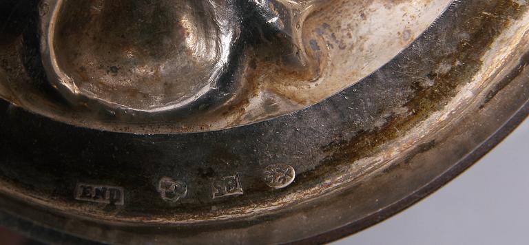 LOCKPOKAL, nöt, silver, Eric Nordin, Sundsvall 1856.