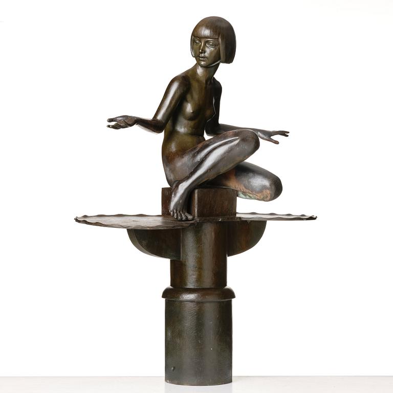 Tore Strindberg, "Flicka med fågelbad" (Girl with birdbath).