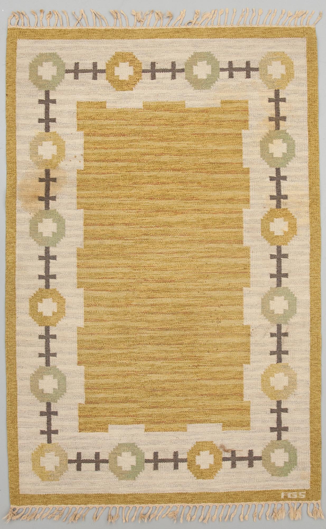 MATTA, rölakan, monogramsignerad AGS (Anna-Greta Sjöquist). 1900-talets mitt. Ca 255 x 167 cm.