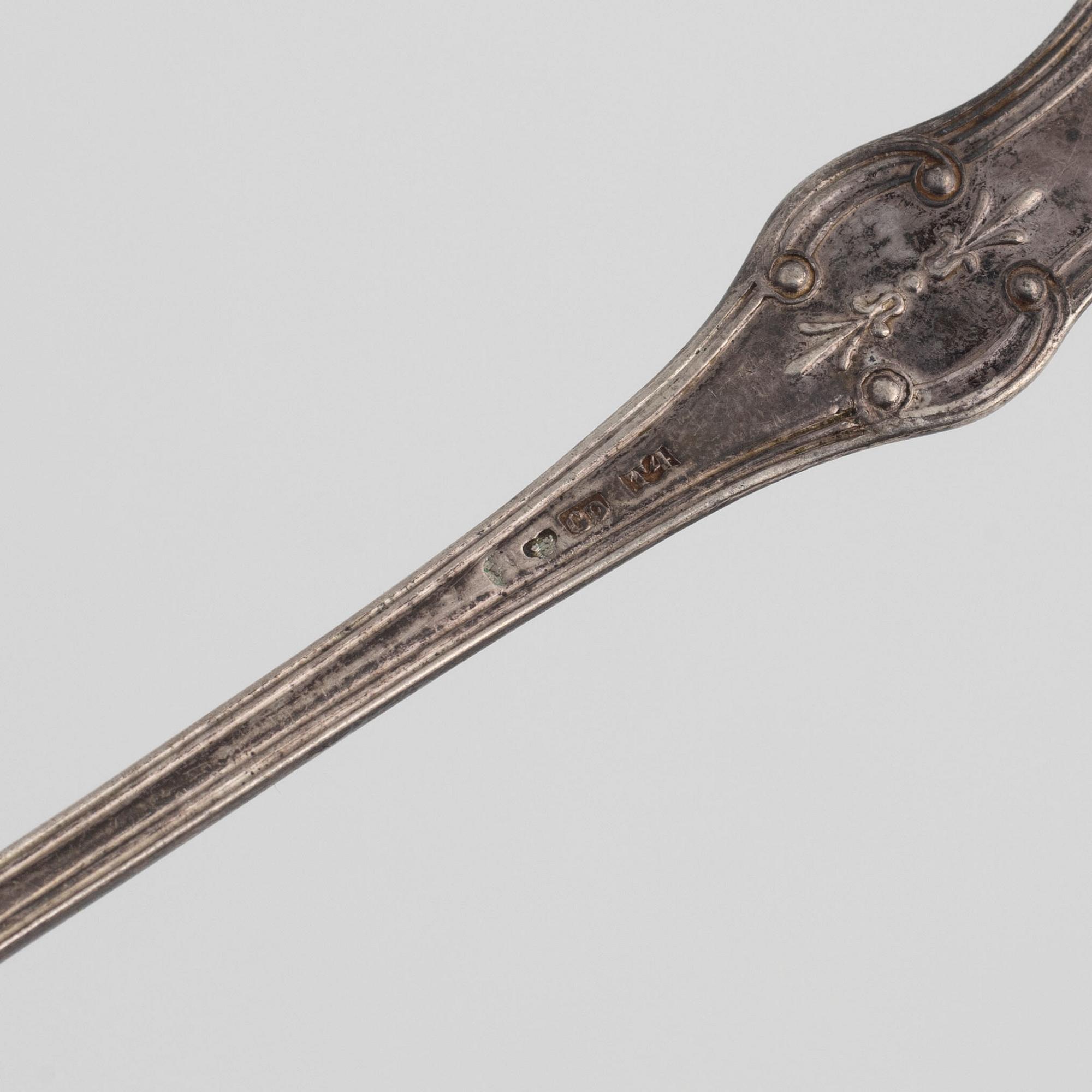 Cutlery, silver, various models, including with mark of Gustaf Israel Lyberg, Eksjö 1831 (20 pcs).