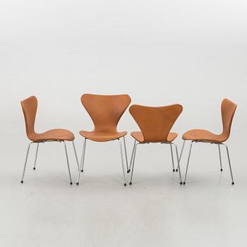 ARNE JACOBSEN, stolar 6 st, "Sjuan", Fritz Hansen, Danmark, 1900-talets andra hälft.