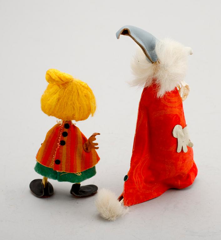 LEKSAKER, 2 st "Mymlan" och " Filifjonken", Atelier Fauni, Finland, 1960-tal.