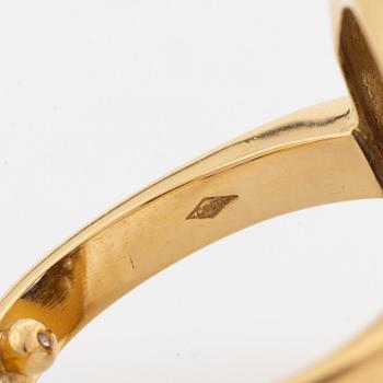 Sapphire and brilliant cut diamond cocktail ring.