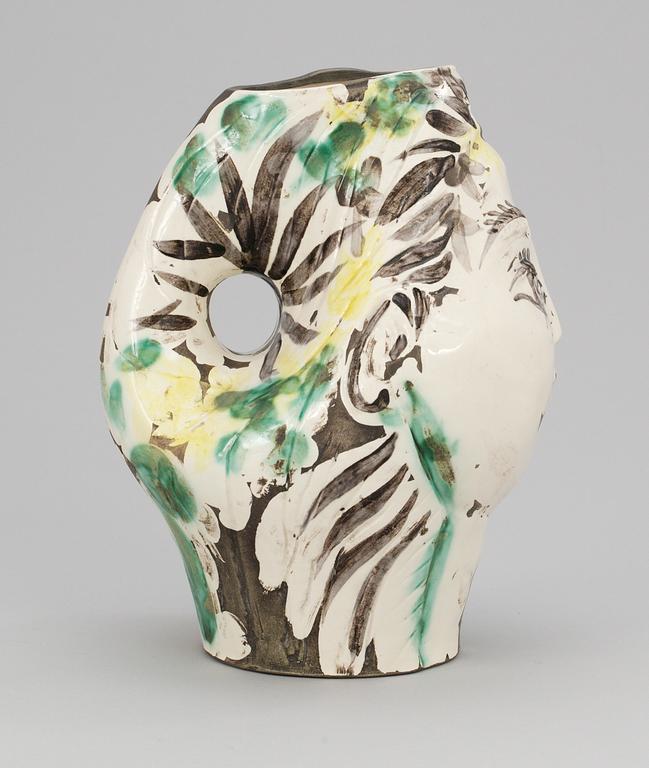 A Pablo Picasso faience jug, ´Tête de femme couronnée de fleurs´, Madoura, Vallauris, France 1954.