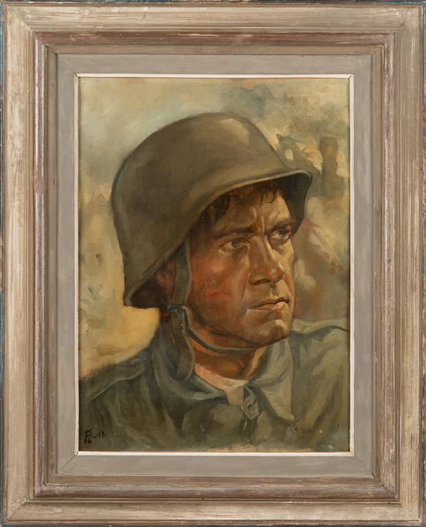 Alexander Lindeberg, oil on board, signed and dated -43.