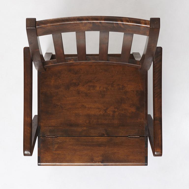 Axel Einar Hjorth, a stained birch library chair/-ladder, Nordiska Kompaniet, 1929, made to the crown prince Gustaf Adolf.