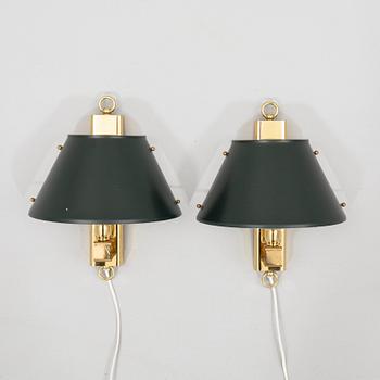 Wall lamps, a pair, model number 6319 by Boréns Lighting, Borås, late 20th century.