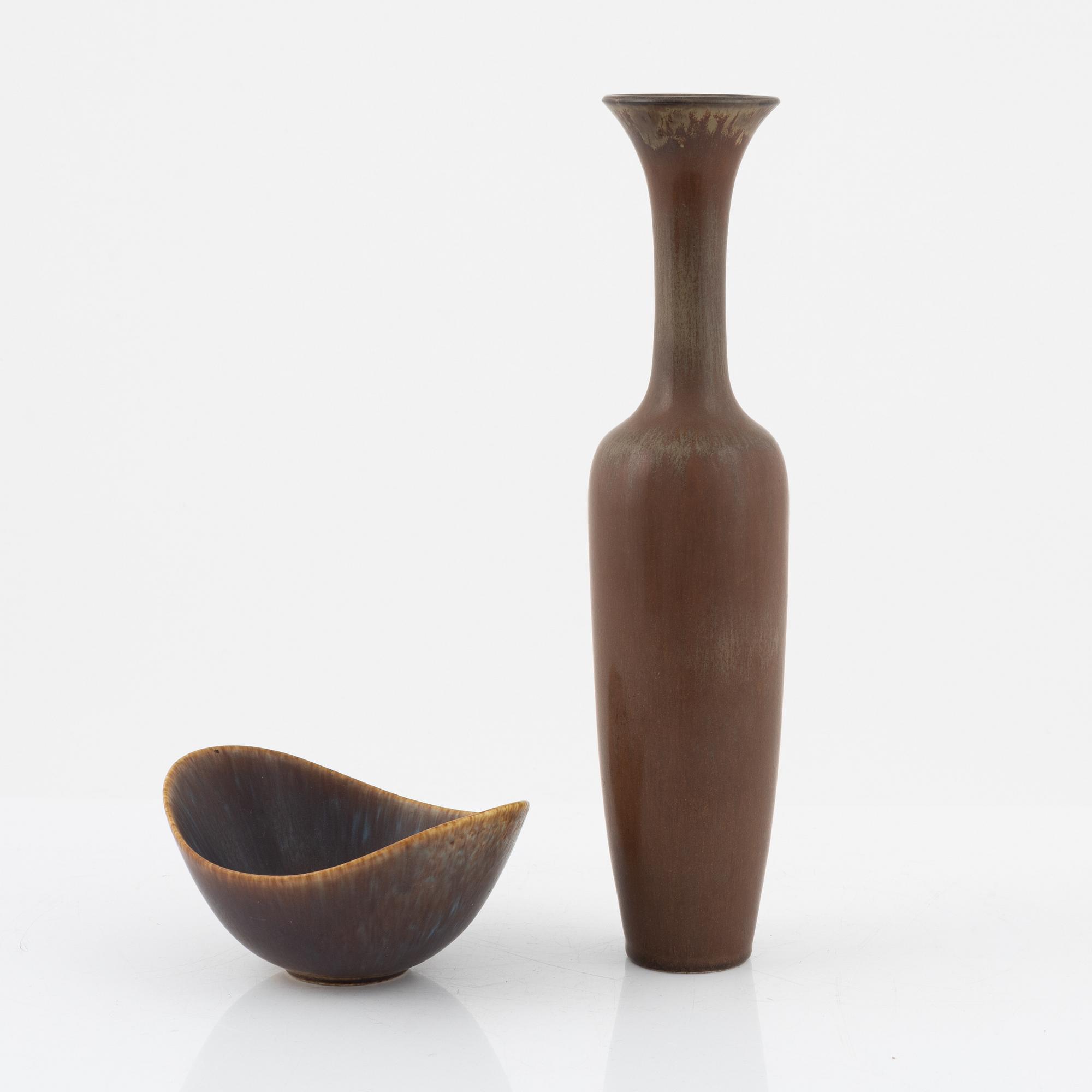 Gunnar Nylund, Vas samt skål, stengods, Rörstrand.