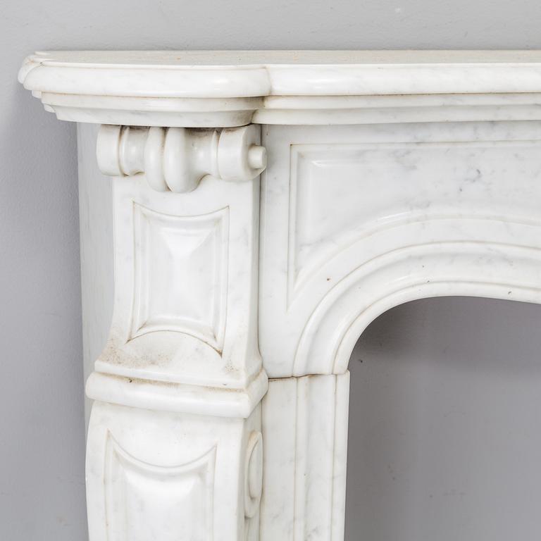Four marble fireplace parts from around year 1900.