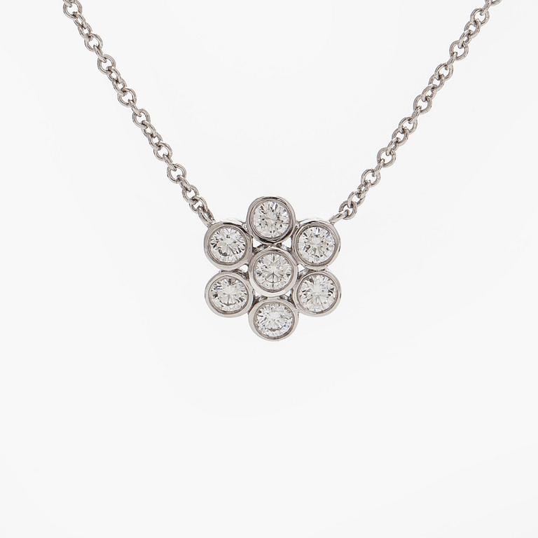 Tiffany & Co, kaulakoru, "Garden Flower", platinaa ja briljanttihiottuja timantteja.