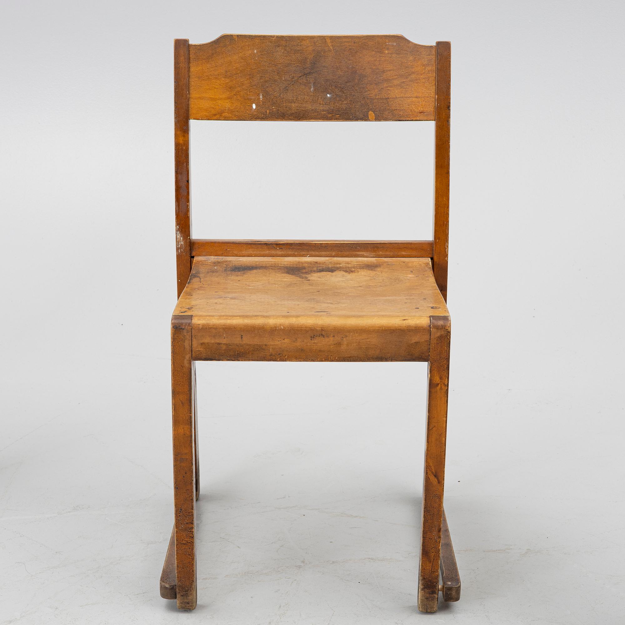 Sven Markelius, Seven chairs, 'Orkesterstolen', 20th century.