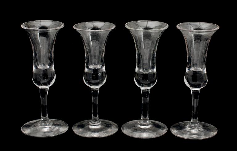 SNAPSGLAS, 4 st, glas, 1800-tal.