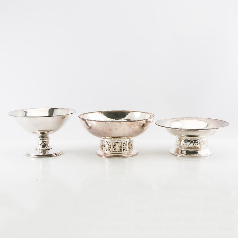 Bowls 3 pcs of silver plate, including GAB, first half of the 20th century.