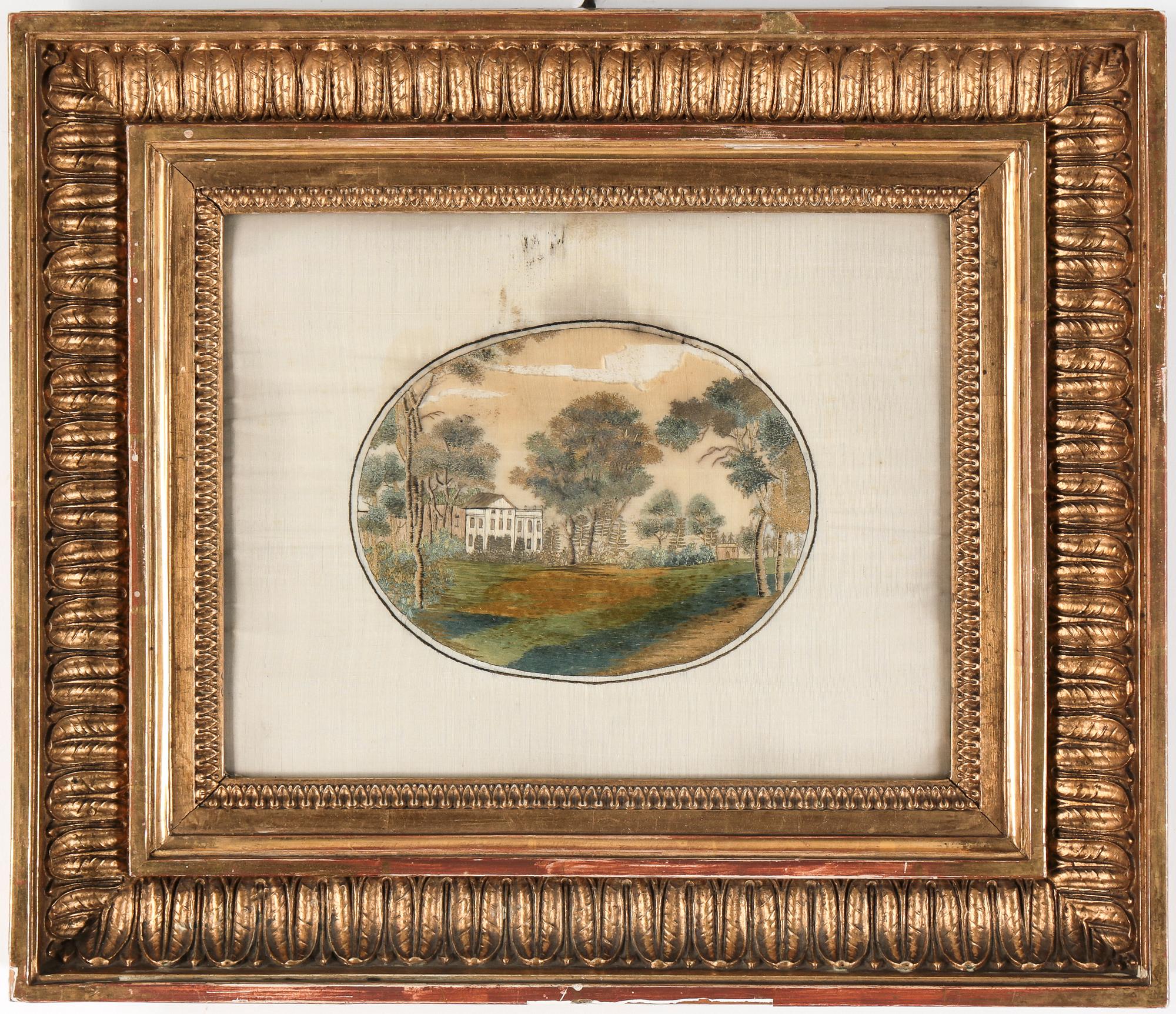 SIDENBRODERI, sengustiavanskt, omkring 1800.