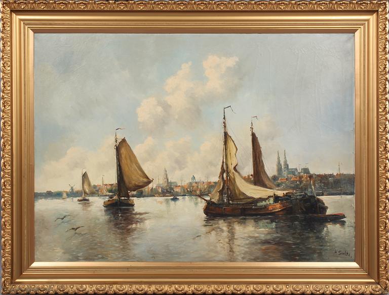 OKÄND KONSTNÄR, olja på duk, signerad H. Smith, 1900-talets första hälft.