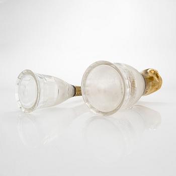 A set of three glass service parts, Moser, Czech Republic.